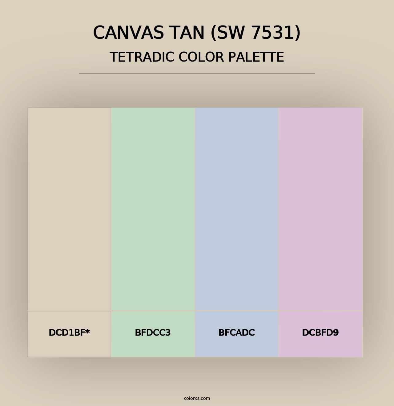 Canvas Tan (SW 7531) - Tetradic Color Palette