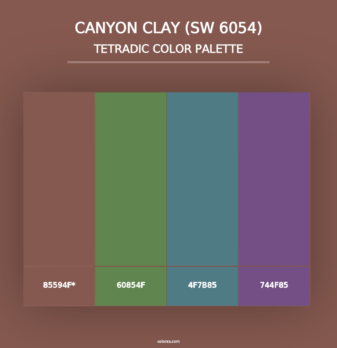 Canyon Clay (SW 6054) - Tetradic Color Palette