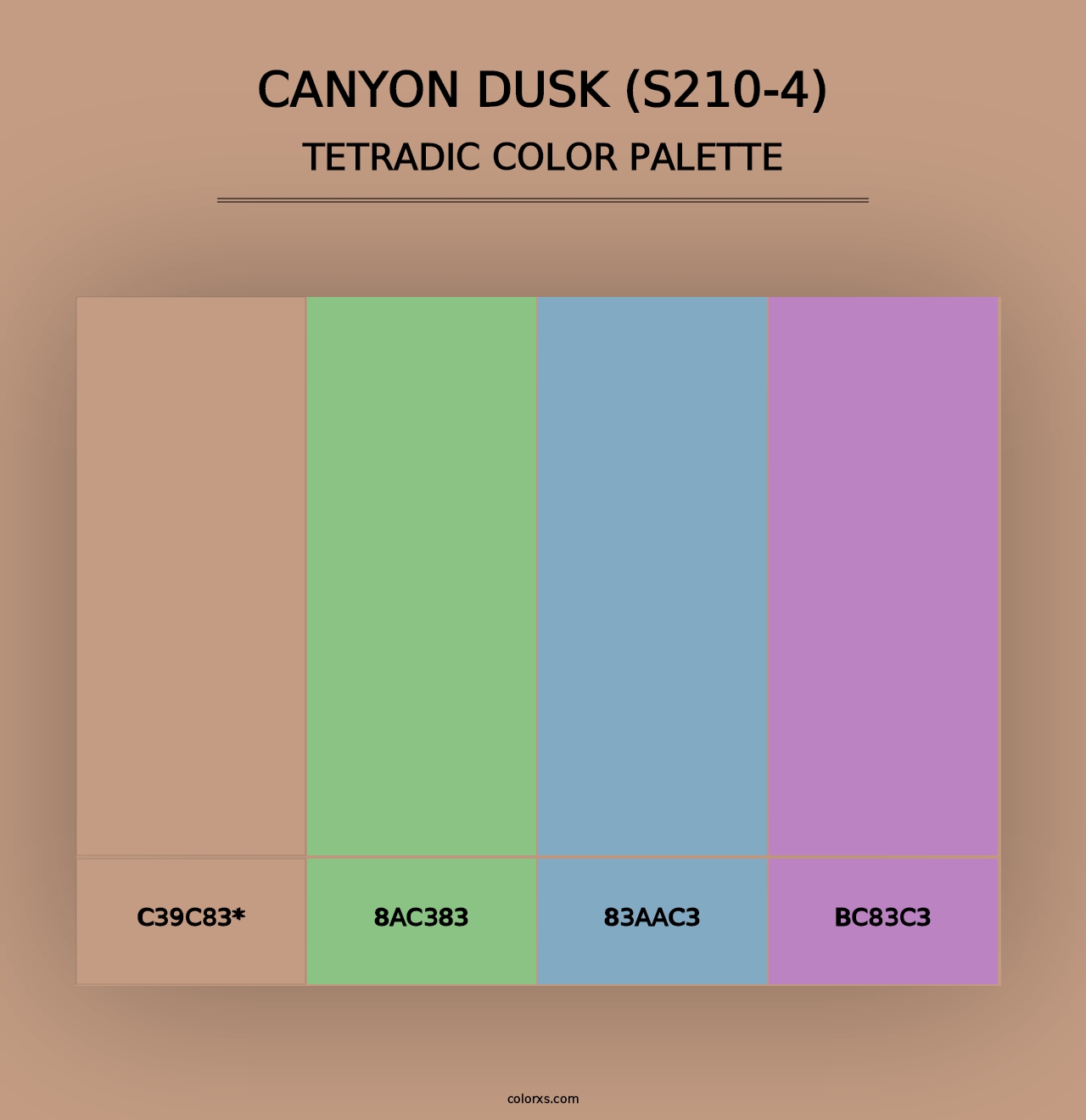 Canyon Dusk (S210-4) - Tetradic Color Palette