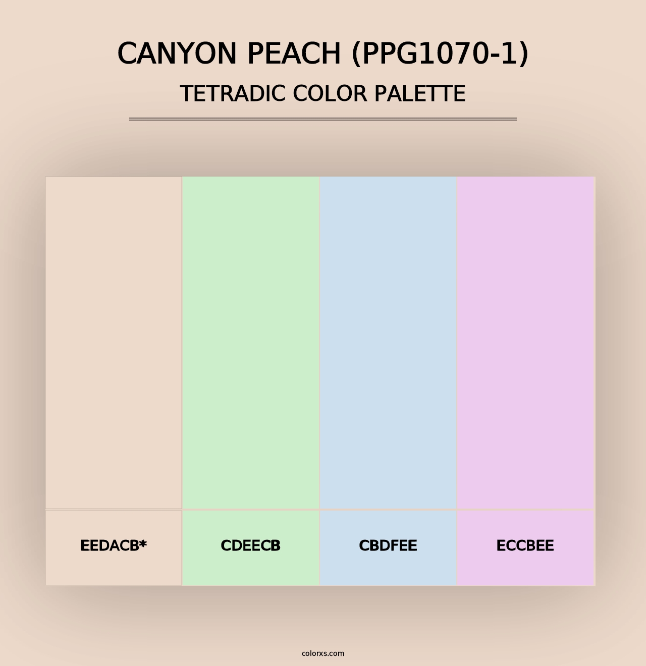 Canyon Peach (PPG1070-1) - Tetradic Color Palette