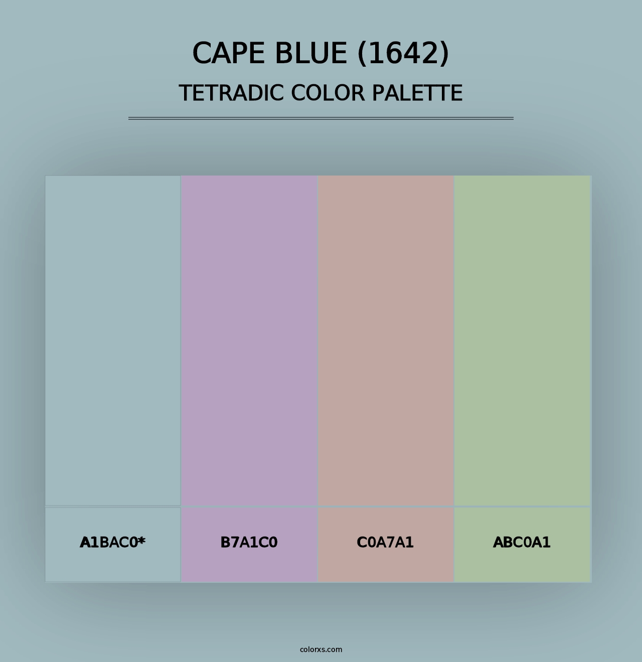 Cape Blue (1642) - Tetradic Color Palette