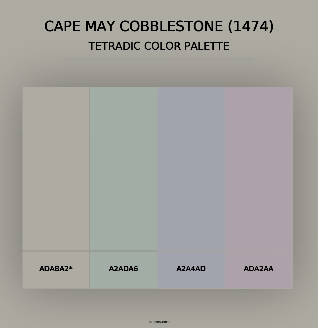 Cape May Cobblestone (1474) - Tetradic Color Palette