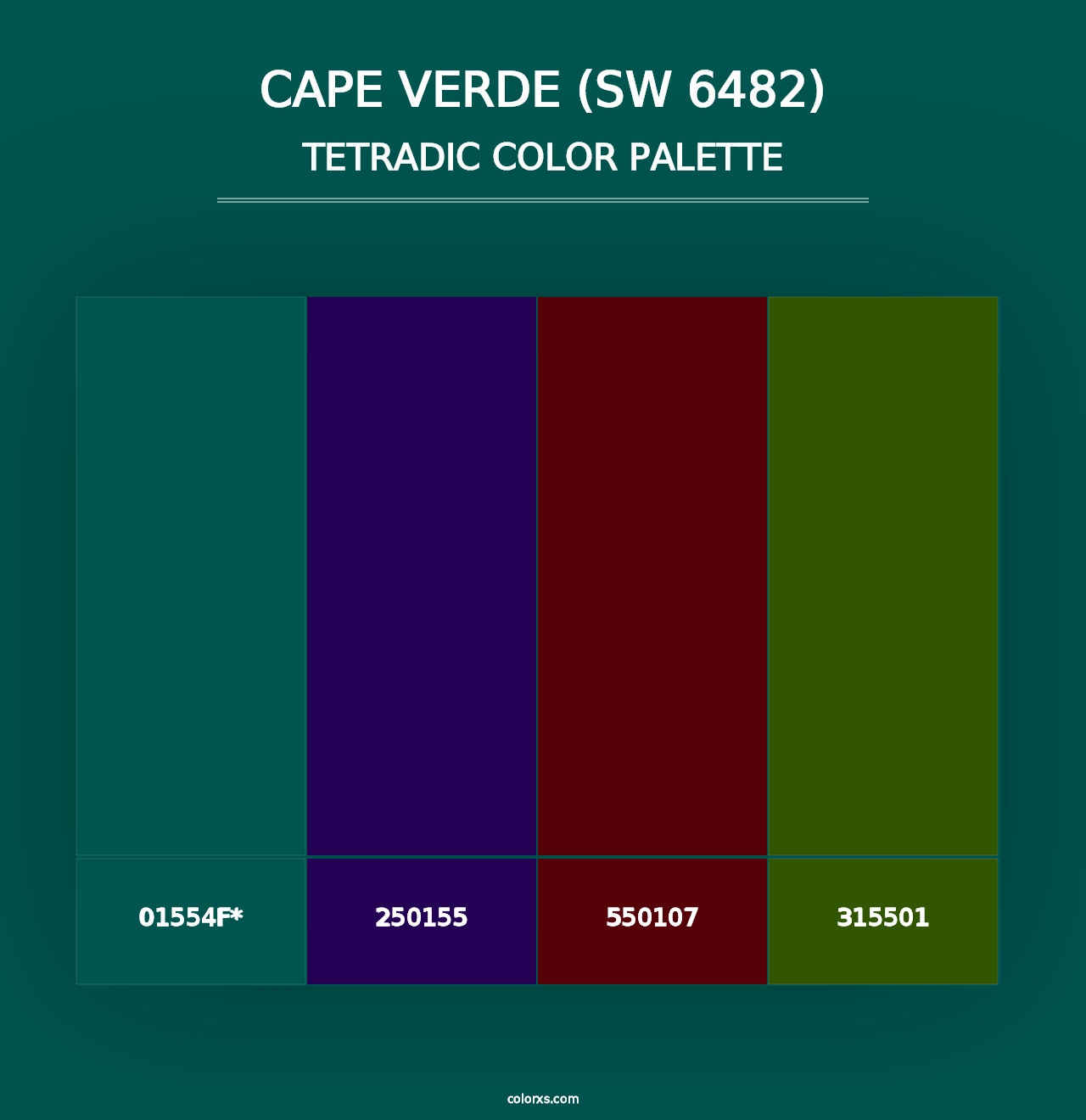 Cape Verde (SW 6482) - Tetradic Color Palette