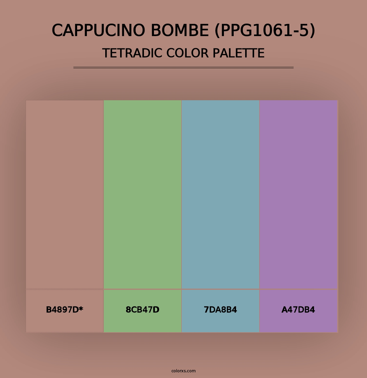 Cappucino Bombe (PPG1061-5) - Tetradic Color Palette