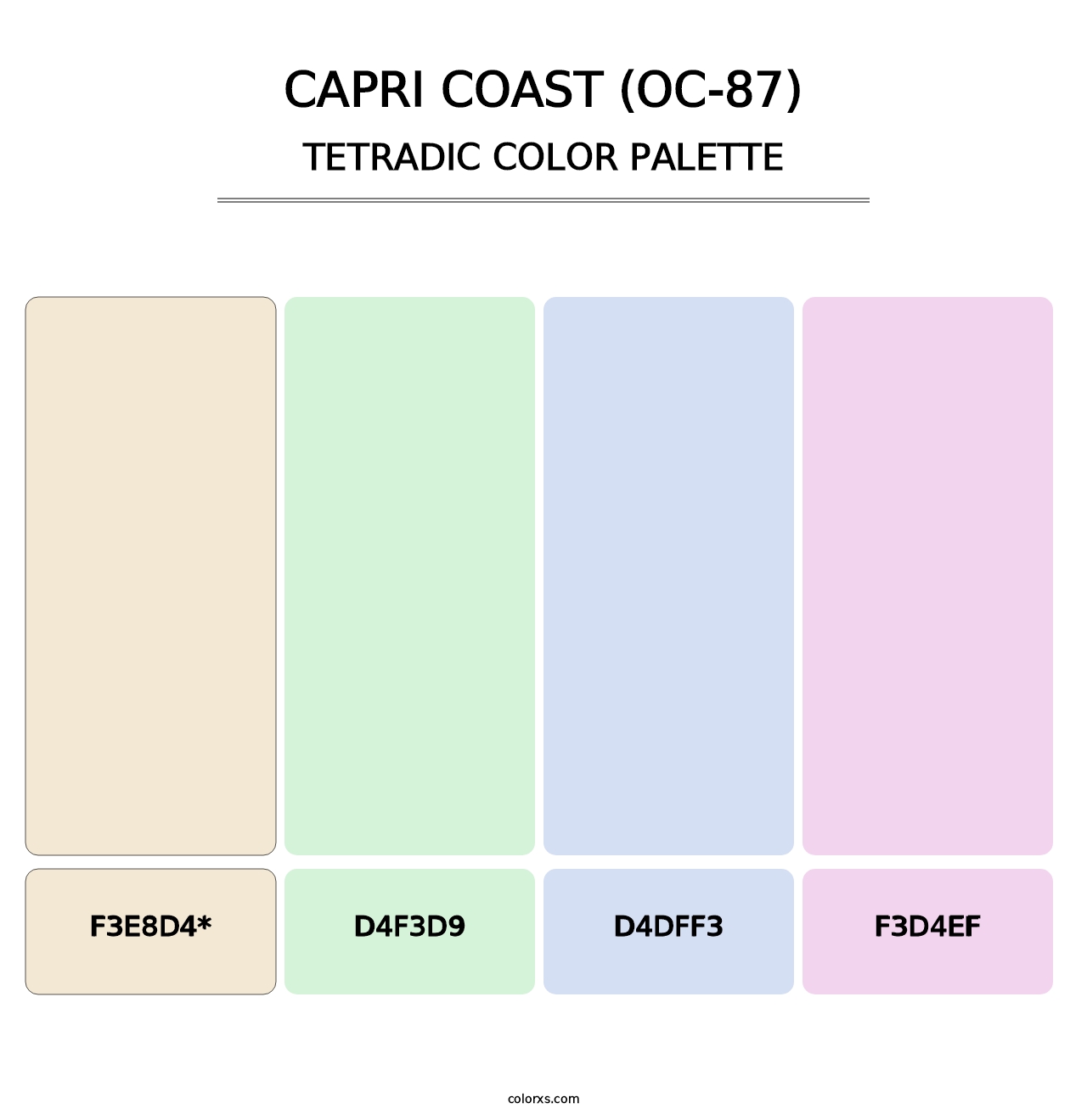 Capri Coast (OC-87) - Tetradic Color Palette