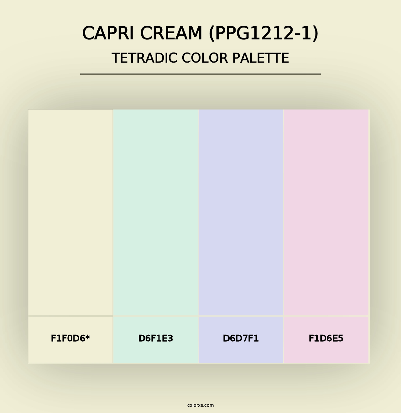 Capri Cream (PPG1212-1) - Tetradic Color Palette