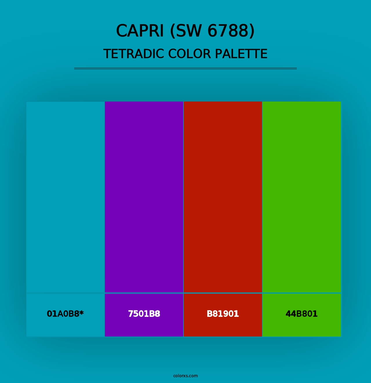 Capri (SW 6788) - Tetradic Color Palette