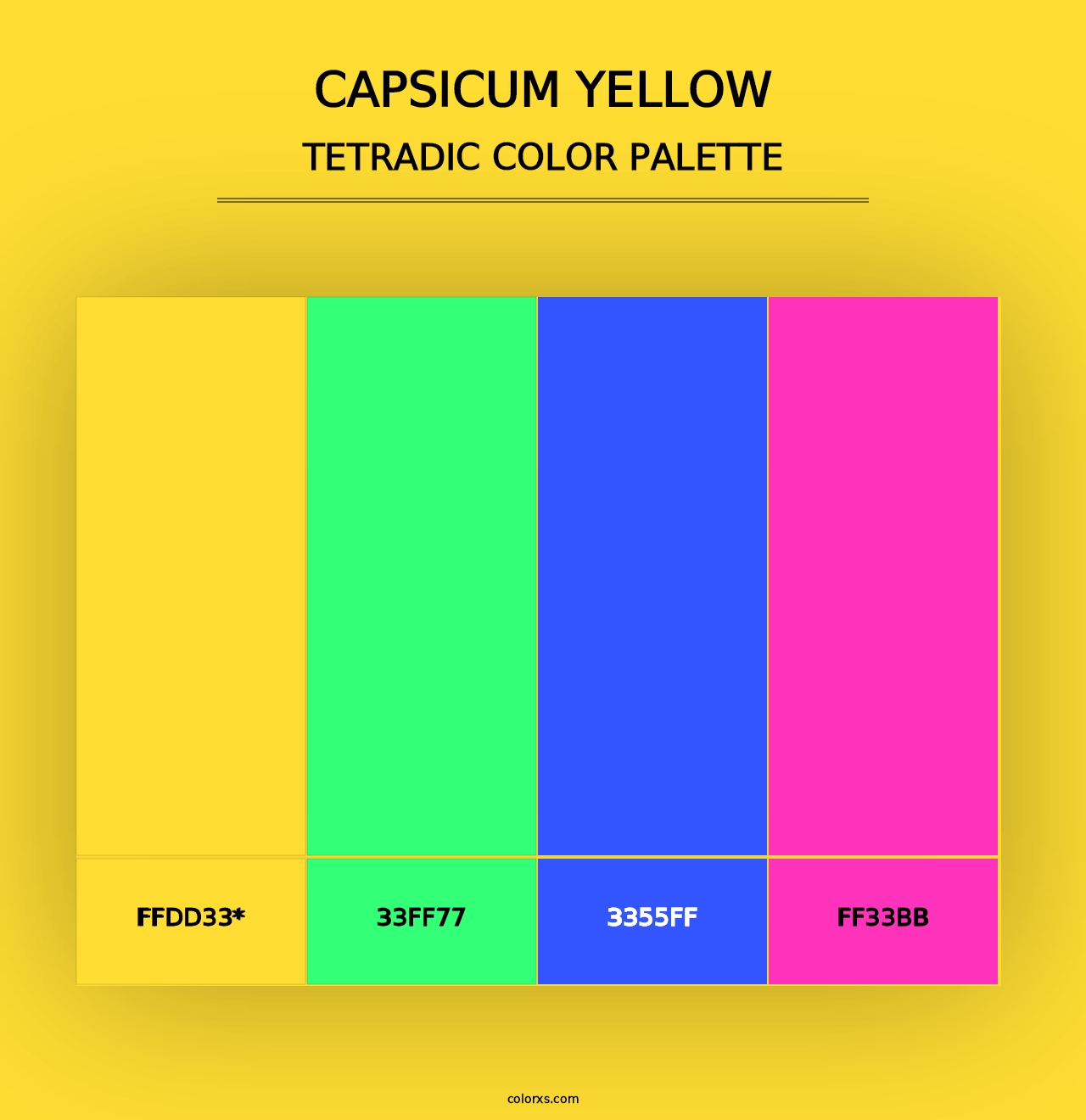 Capsicum Yellow - Tetradic Color Palette