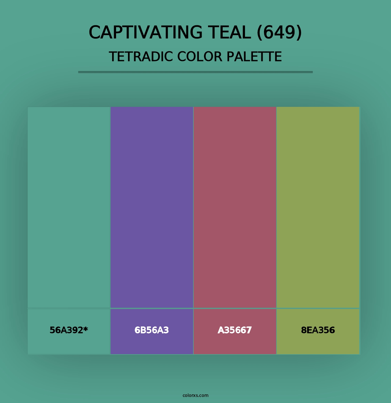 Captivating Teal (649) - Tetradic Color Palette