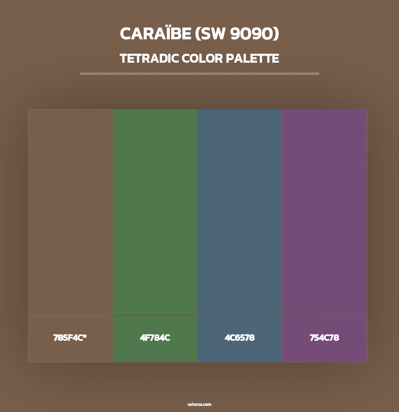 Caraïbe (SW 9090) - Tetradic Color Palette