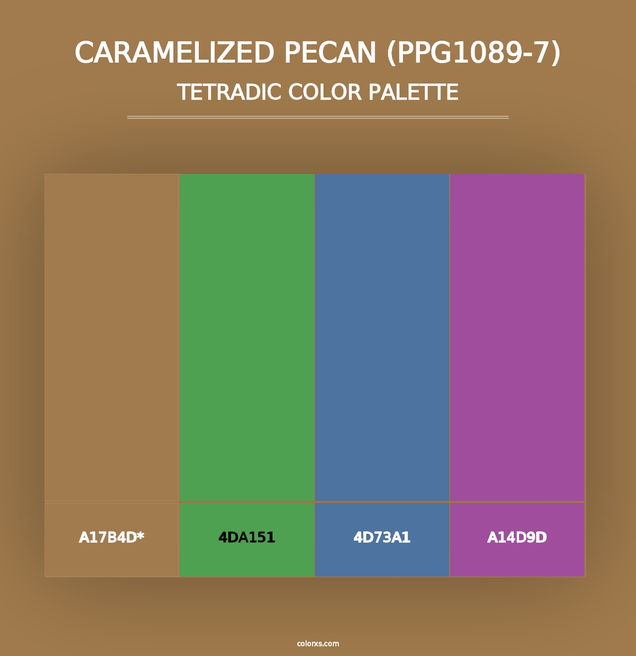 Caramelized Pecan (PPG1089-7) - Tetradic Color Palette