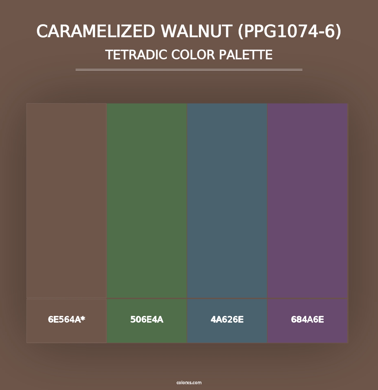 Caramelized Walnut (PPG1074-6) - Tetradic Color Palette