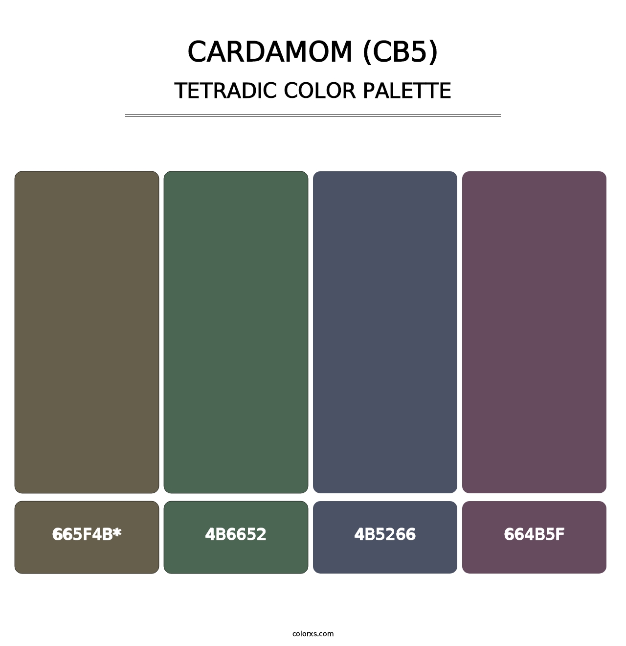 Cardamom (CB5) - Tetradic Color Palette