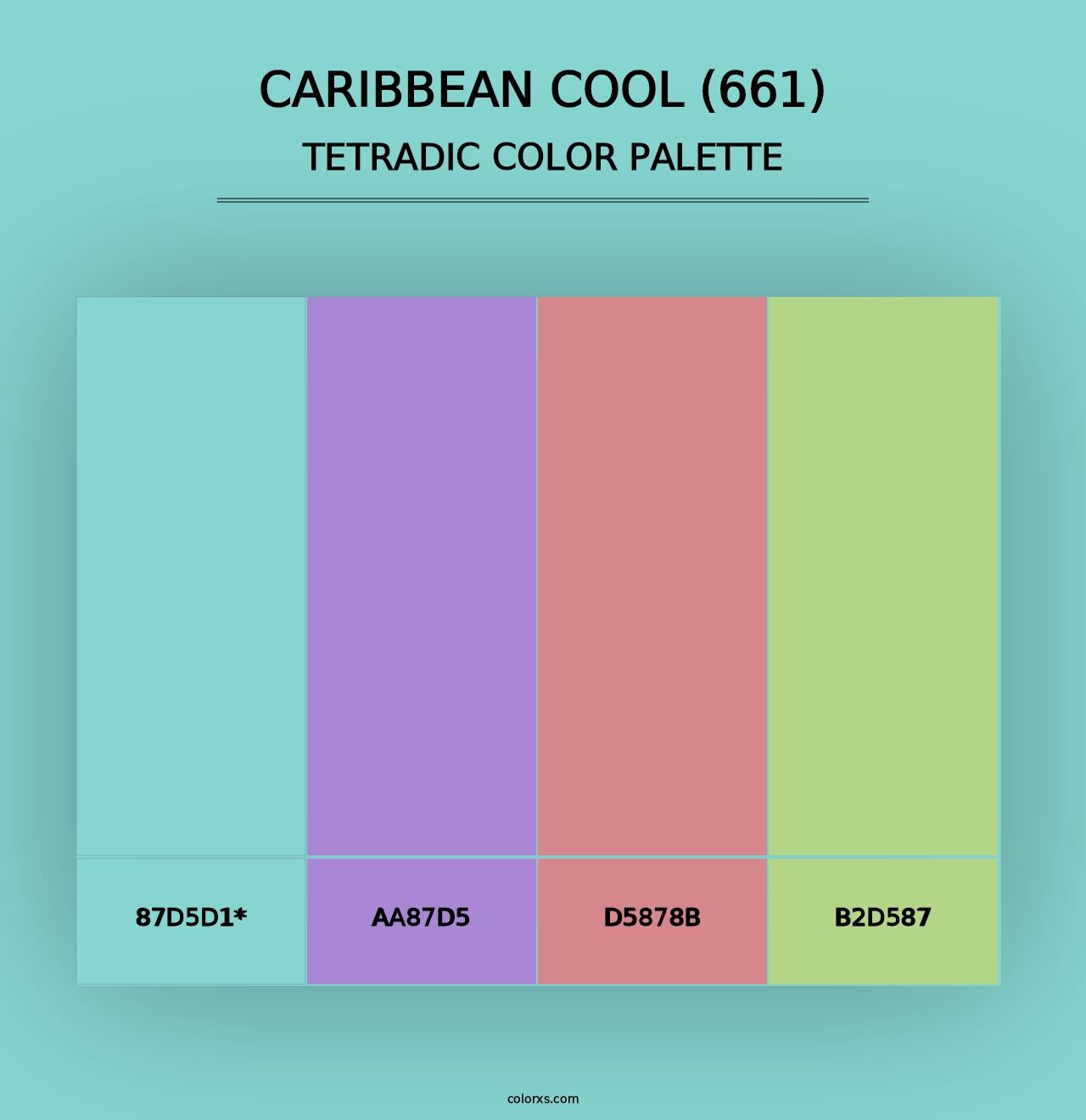 Caribbean Cool (661) - Tetradic Color Palette