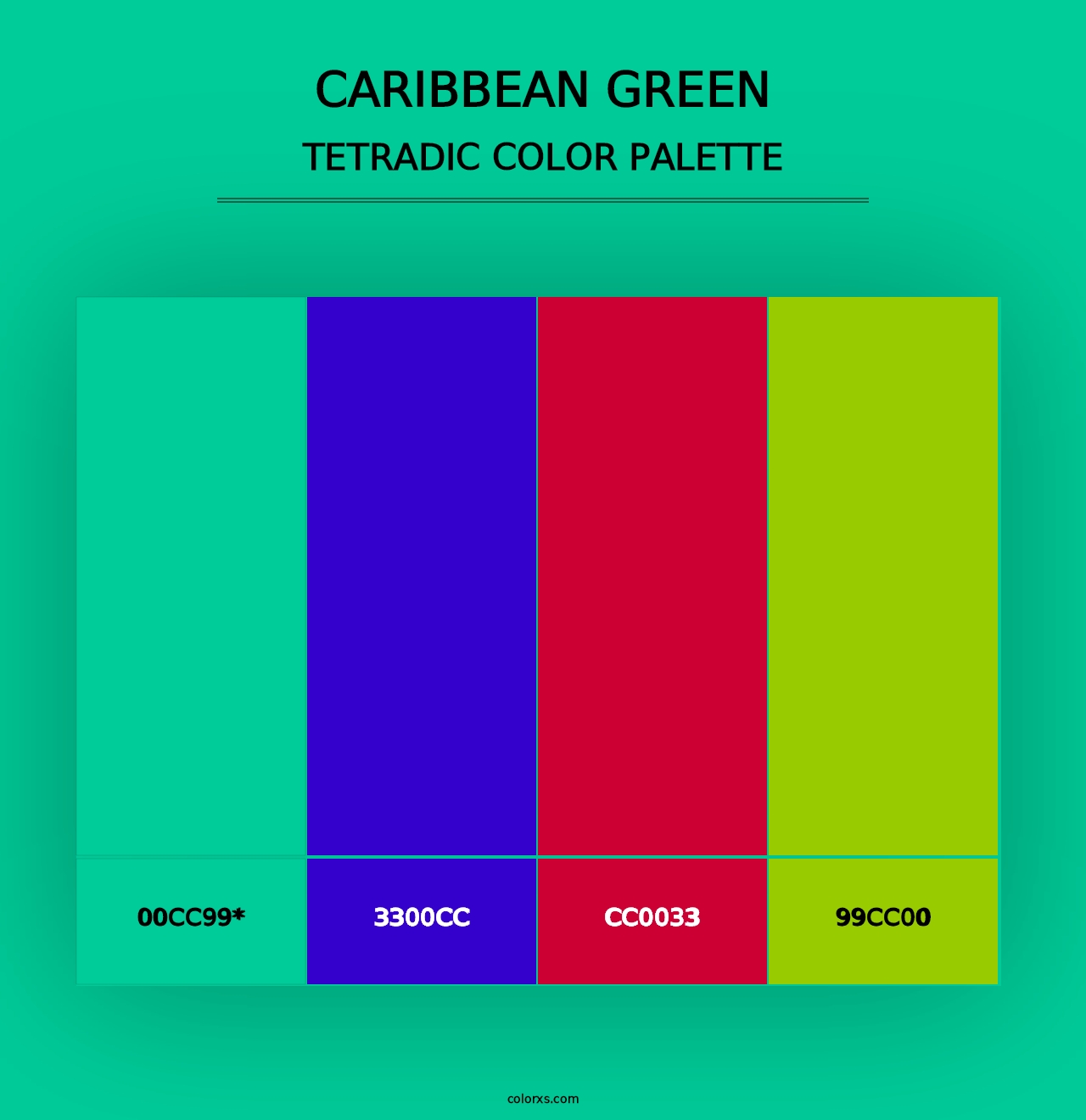 Caribbean green - Tetradic Color Palette