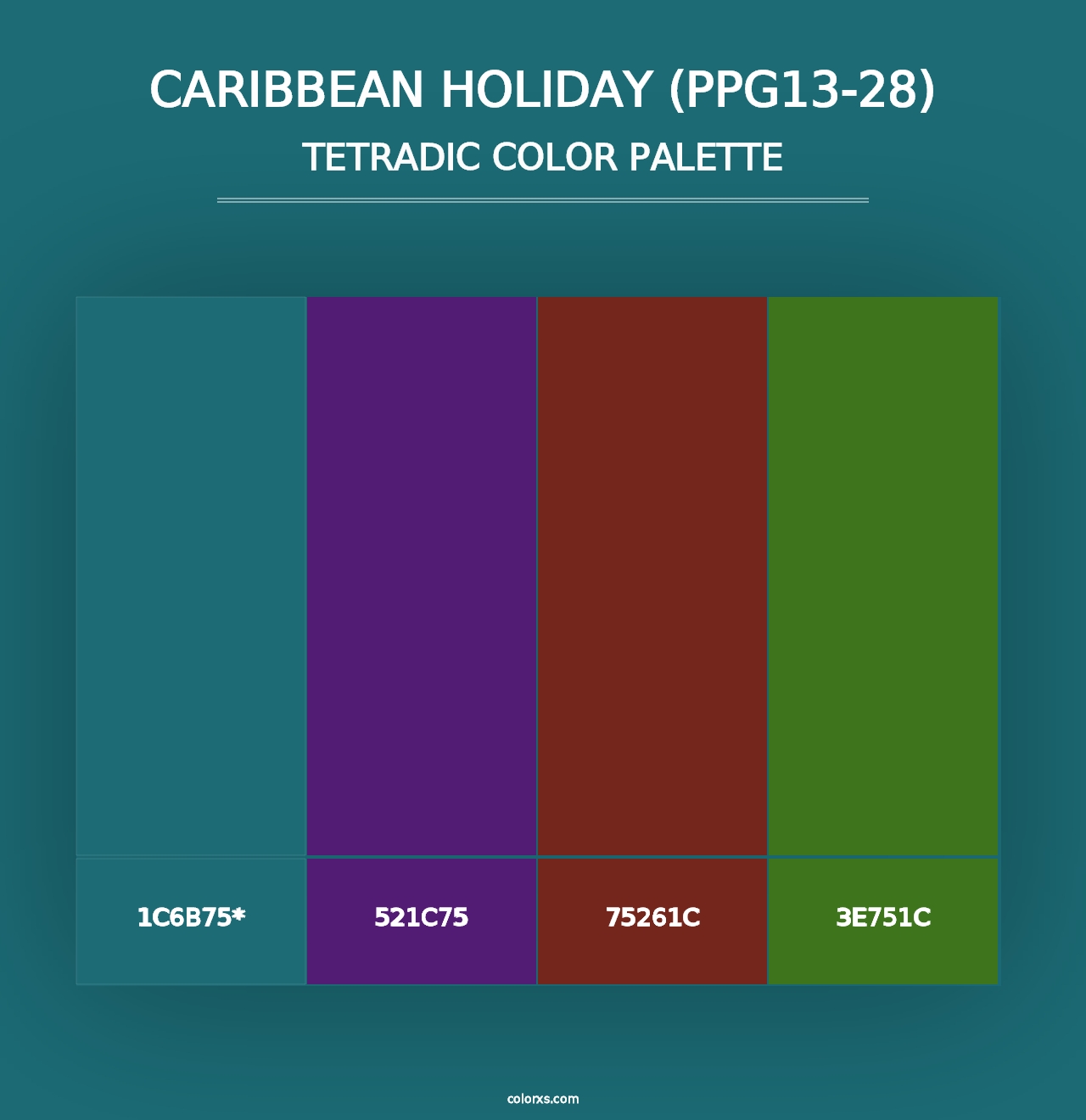 Caribbean Holiday (PPG13-28) - Tetradic Color Palette