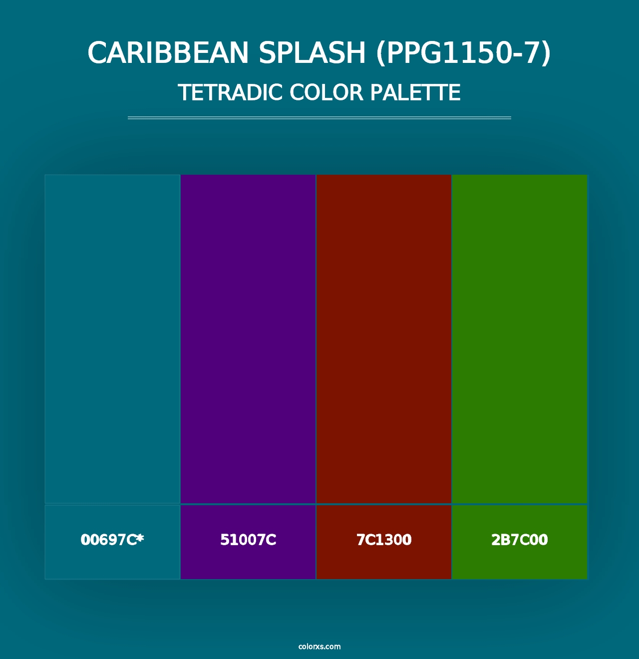 Caribbean Splash (PPG1150-7) - Tetradic Color Palette