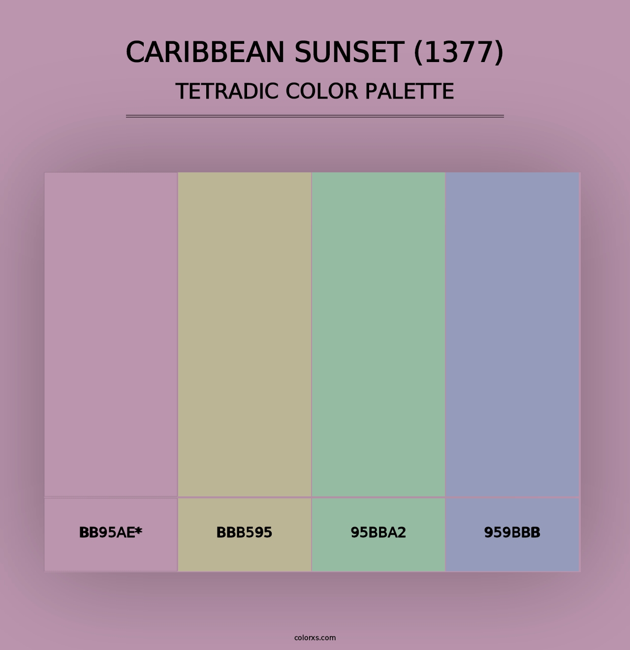 Caribbean Sunset (1377) - Tetradic Color Palette