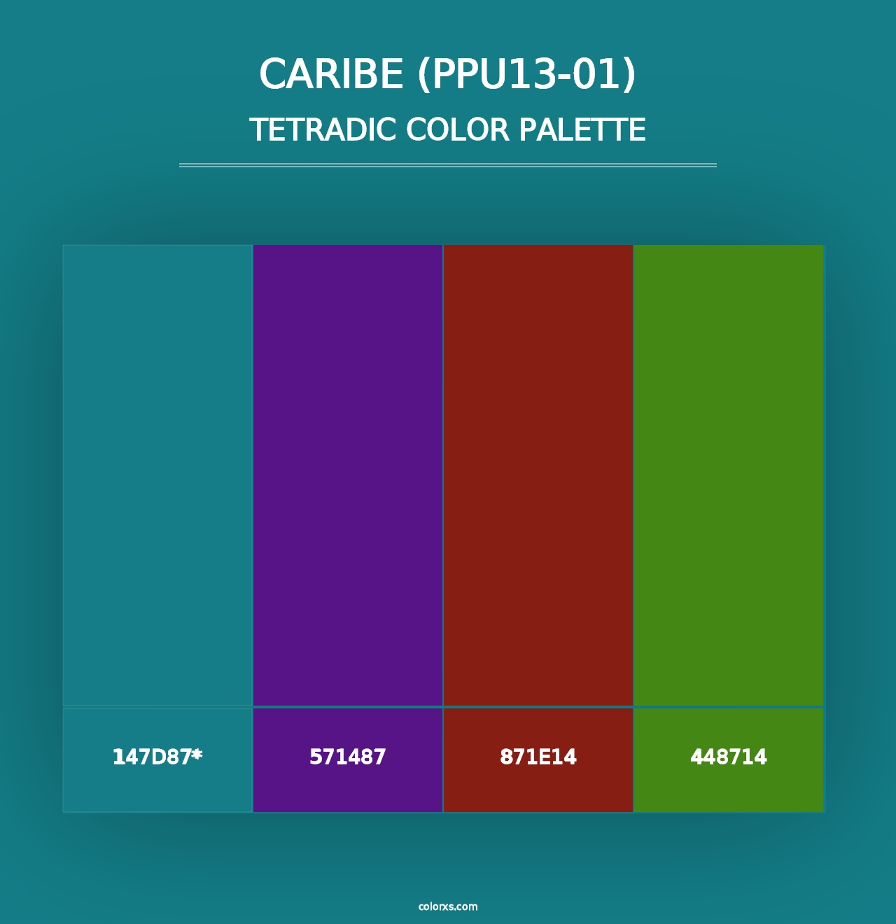 Caribe (PPU13-01) - Tetradic Color Palette