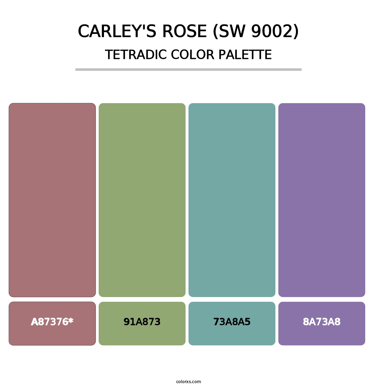 Carley's Rose (SW 9002) - Tetradic Color Palette