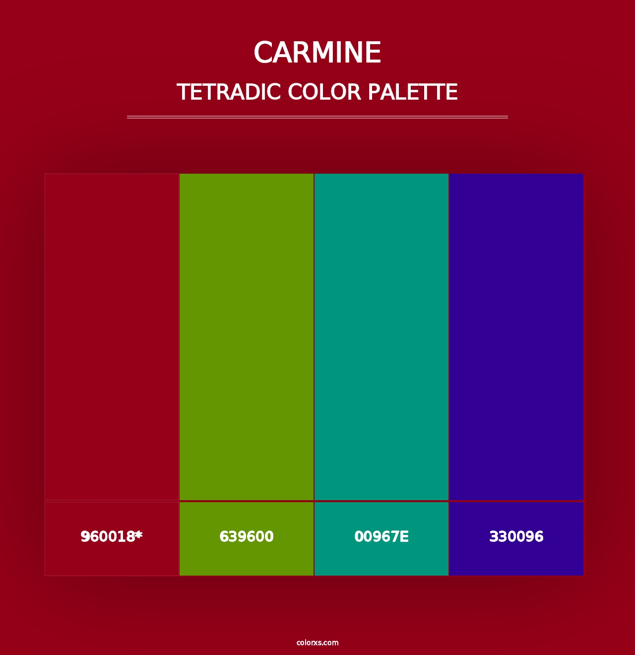 Carmine - Tetradic Color Palette