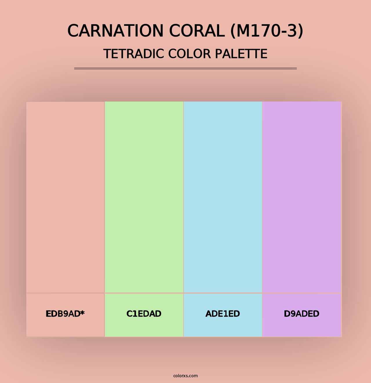 Carnation Coral (M170-3) - Tetradic Color Palette