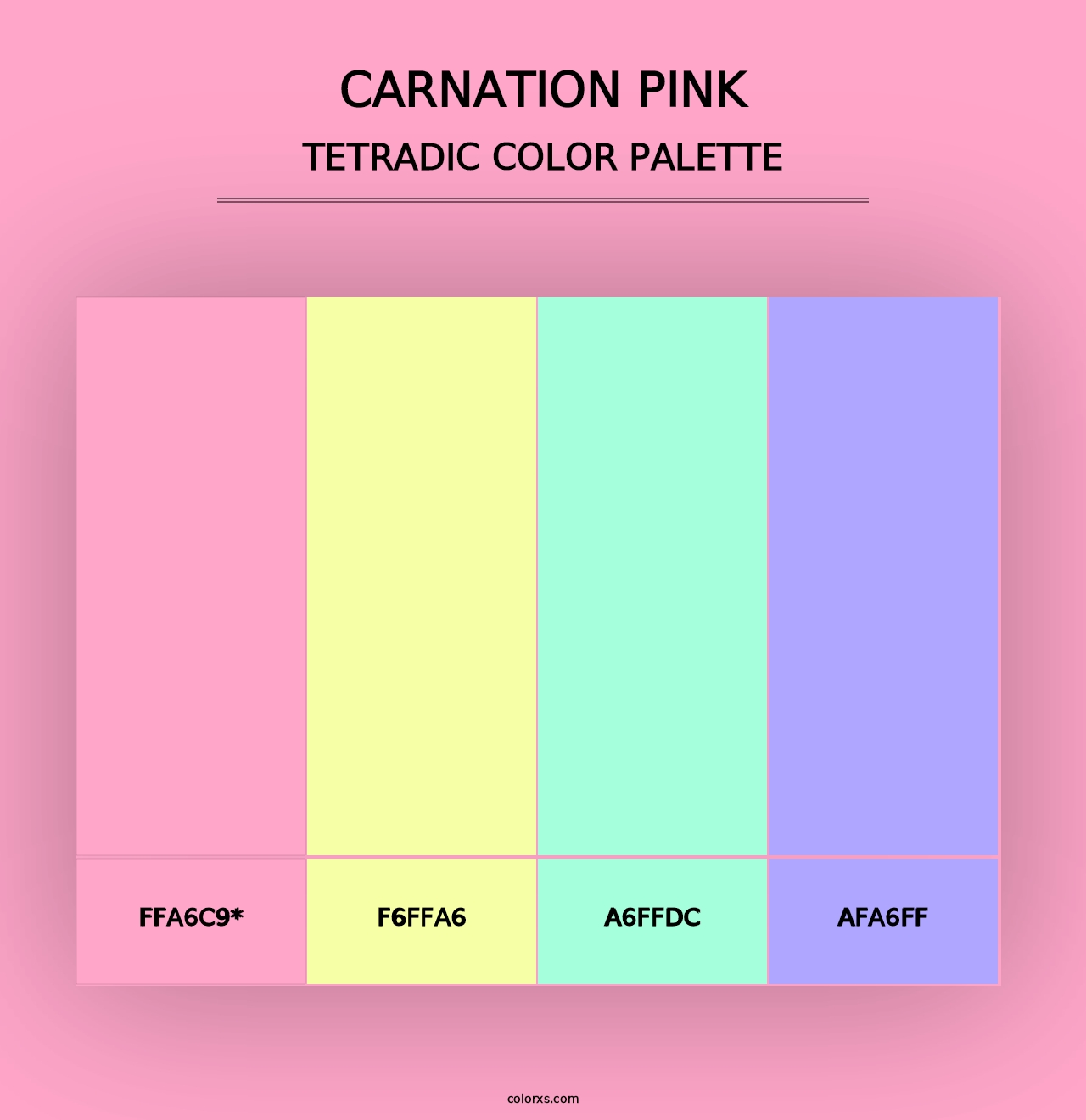 Carnation Pink - Tetradic Color Palette