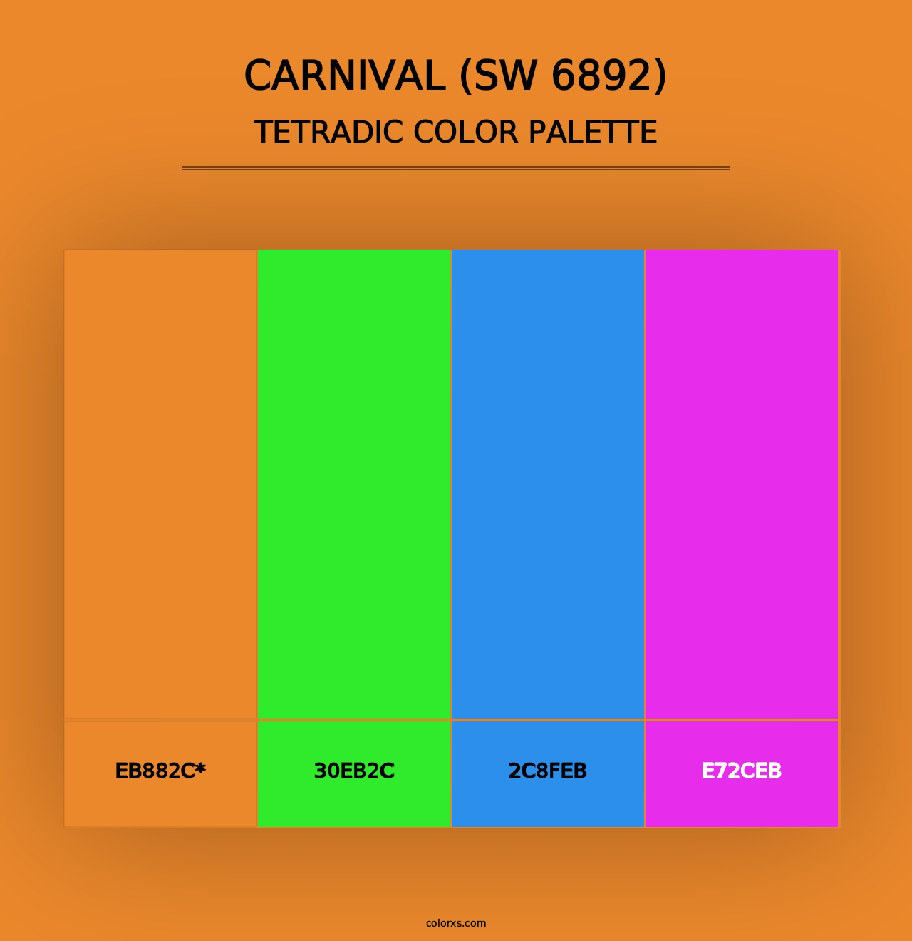 Carnival (SW 6892) - Tetradic Color Palette