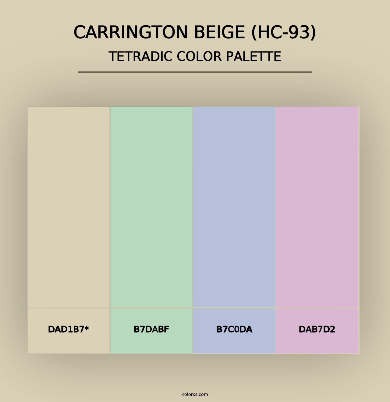 Carrington Beige (HC-93) - Tetradic Color Palette