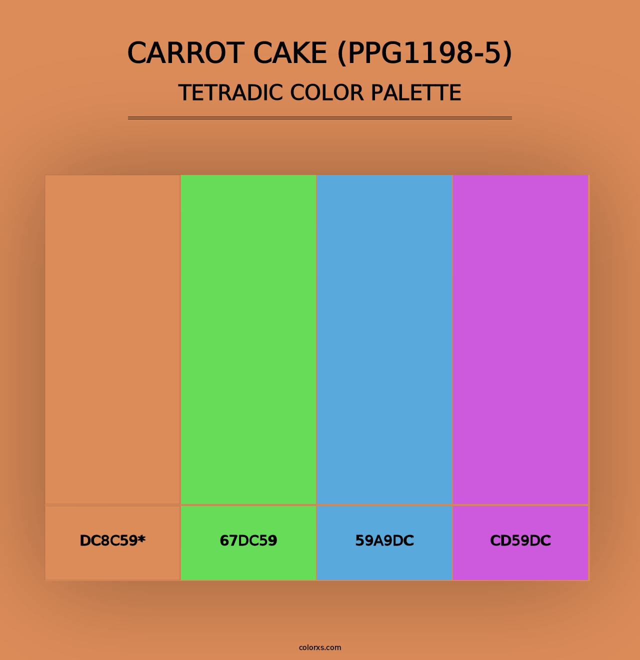 Carrot Cake (PPG1198-5) - Tetradic Color Palette