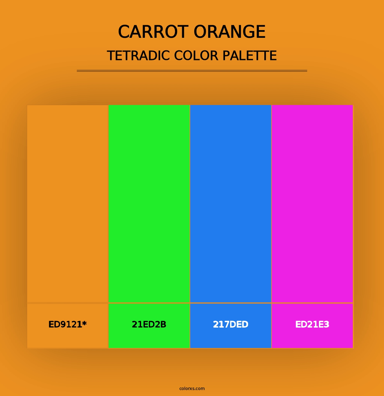 Carrot Orange - Tetradic Color Palette