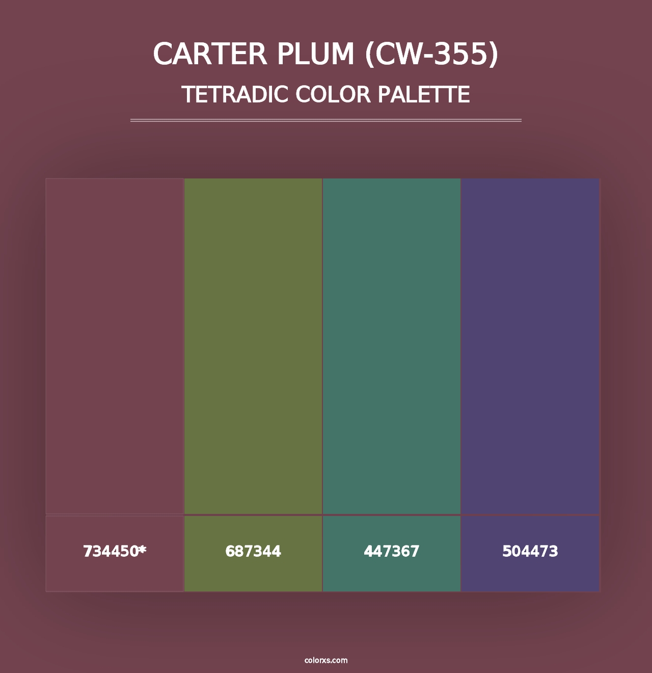 Carter Plum (CW-355) - Tetradic Color Palette