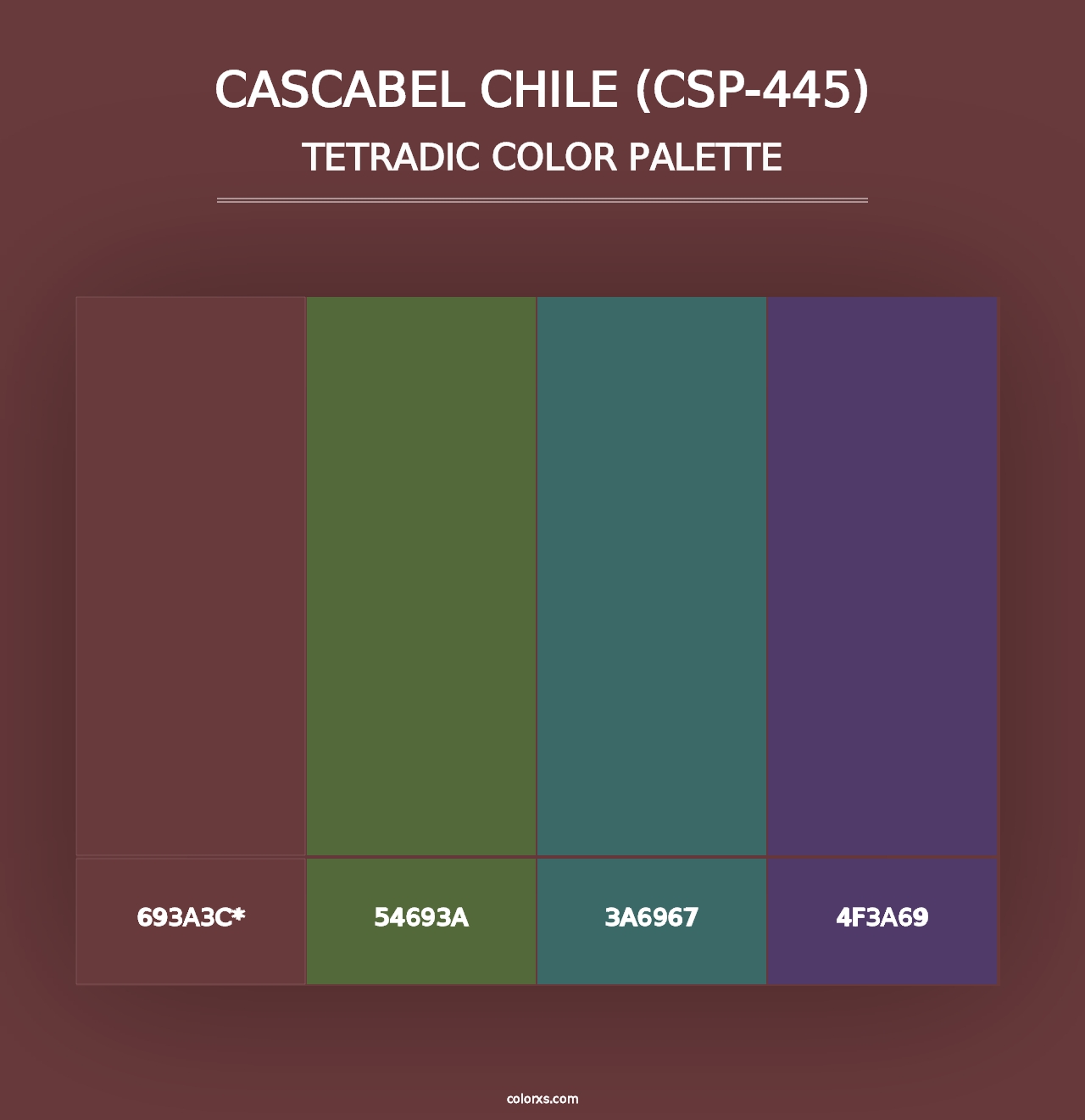 Cascabel Chile (CSP-445) - Tetradic Color Palette