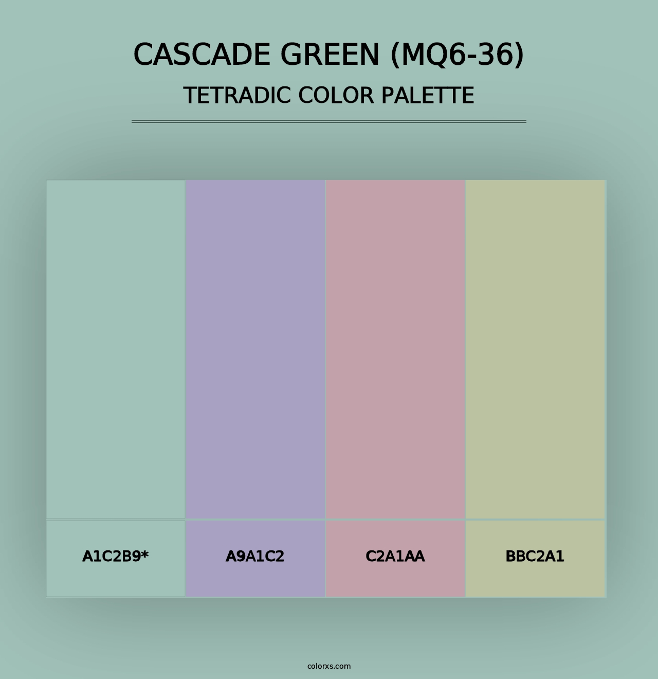 Cascade Green (MQ6-36) - Tetradic Color Palette