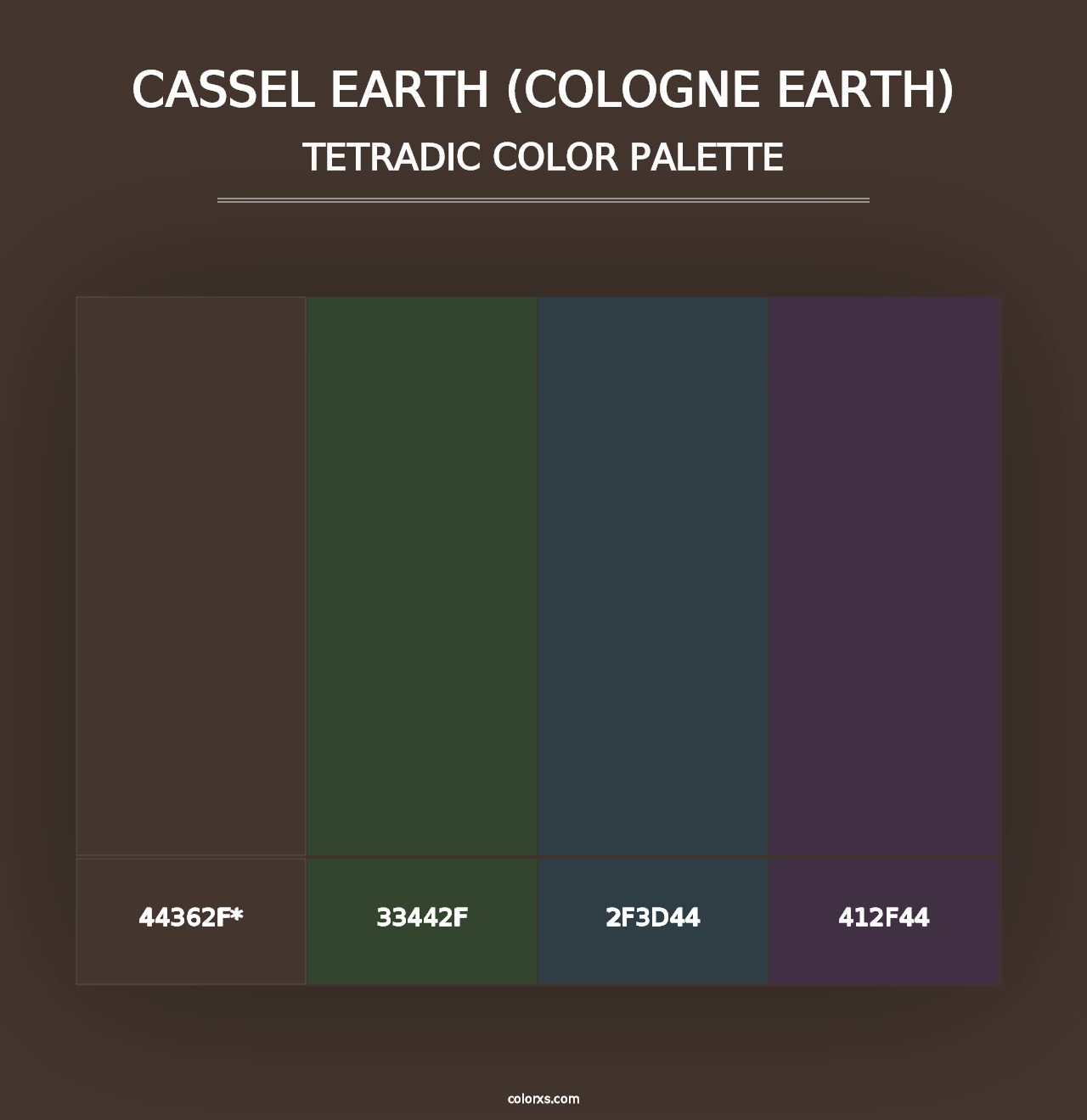 Cassel Earth (Cologne Earth) - Tetradic Color Palette