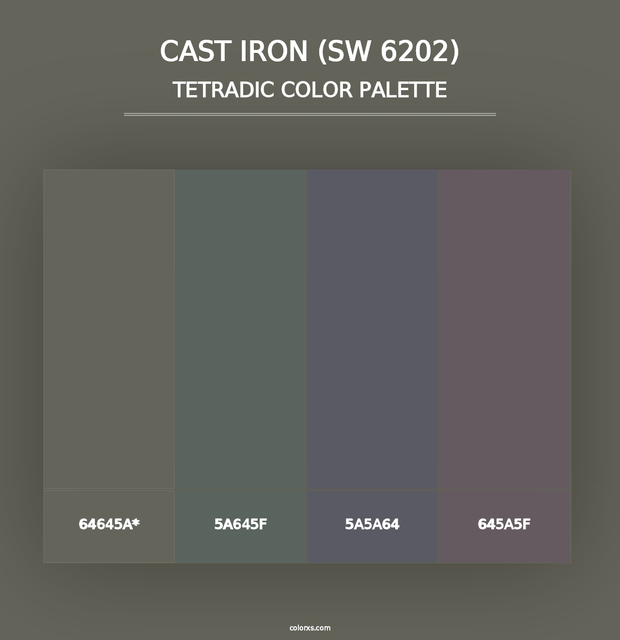 Cast Iron (SW 6202) - Tetradic Color Palette