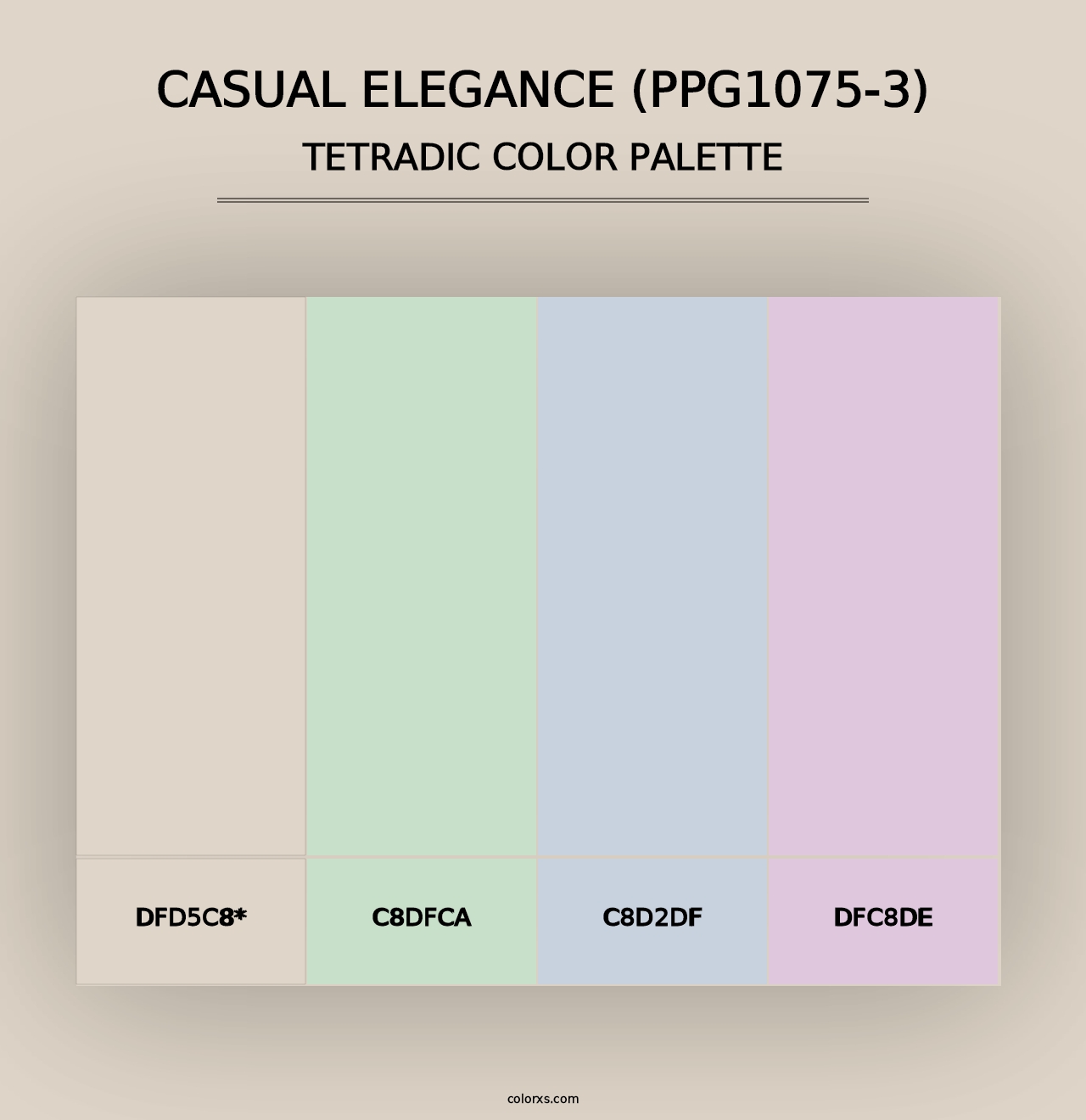 Casual Elegance (PPG1075-3) - Tetradic Color Palette