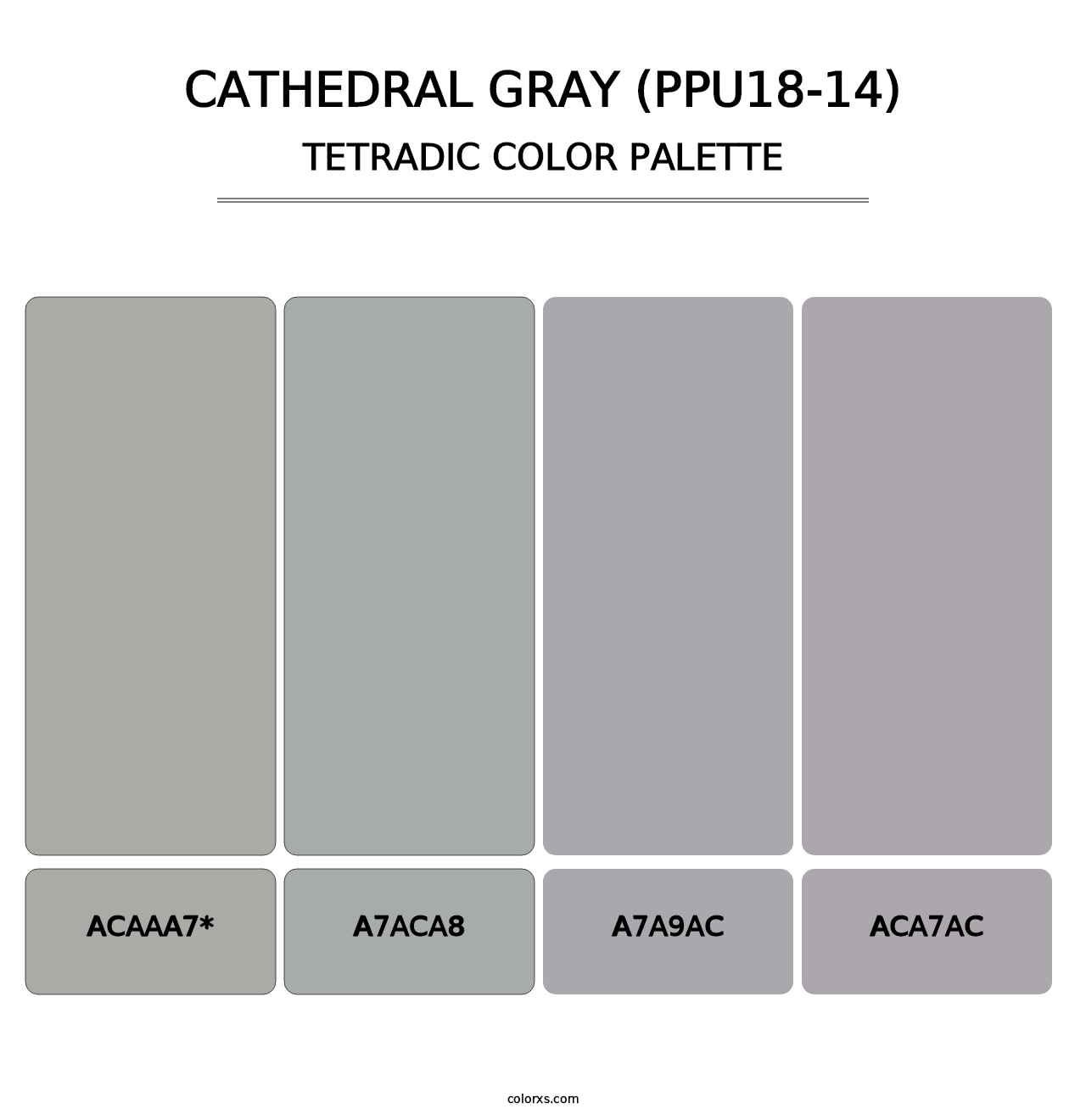 Cathedral Gray (PPU18-14) - Tetradic Color Palette