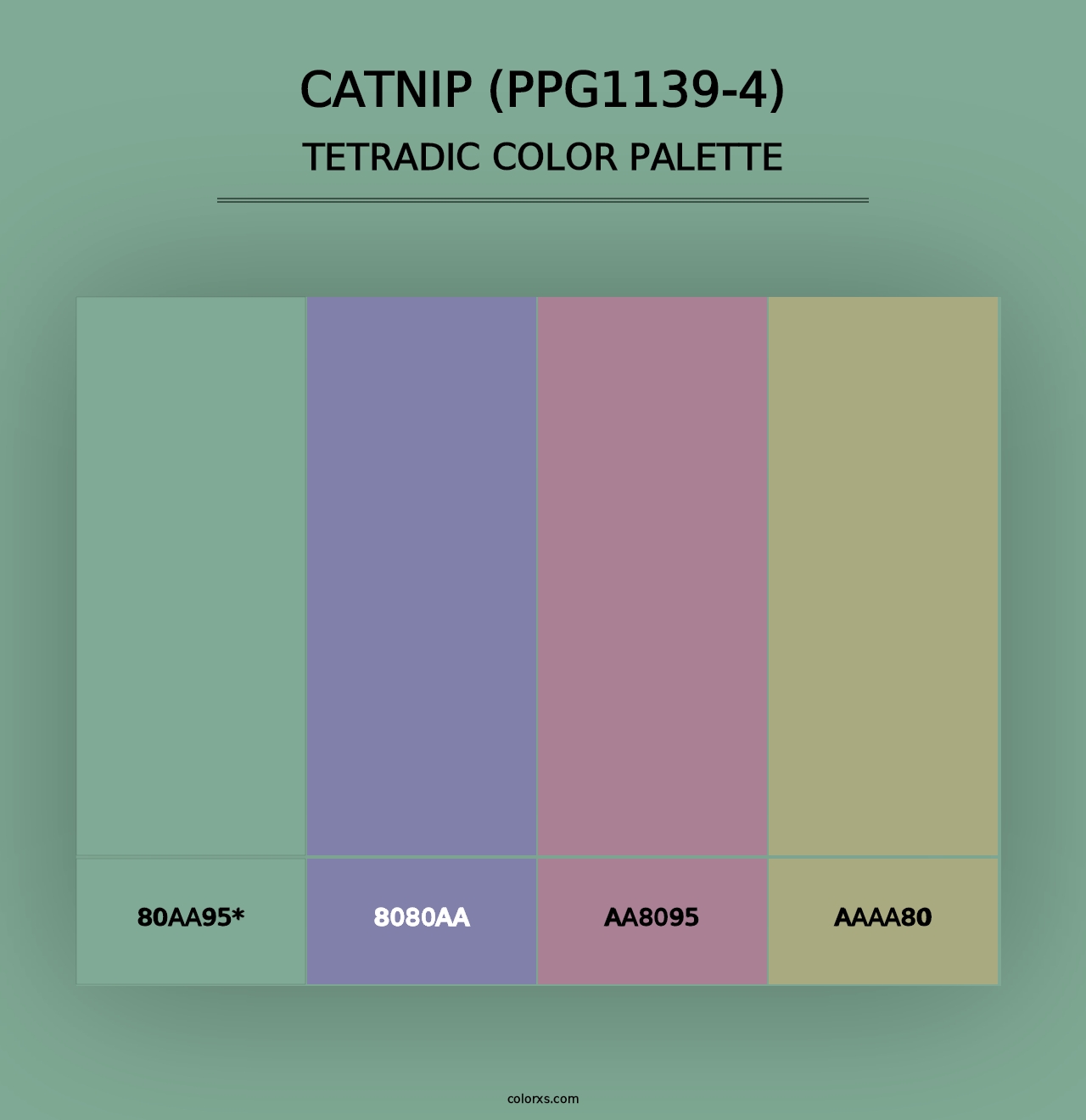 Catnip (PPG1139-4) - Tetradic Color Palette