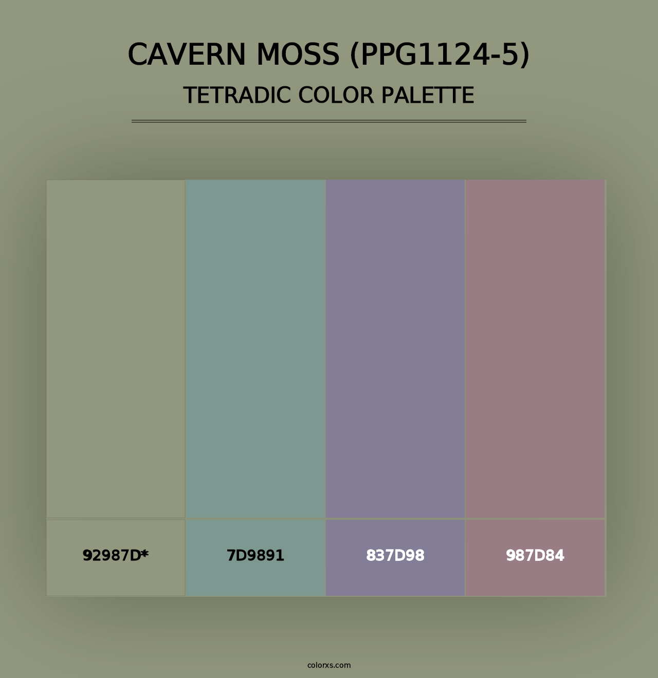 Cavern Moss (PPG1124-5) - Tetradic Color Palette