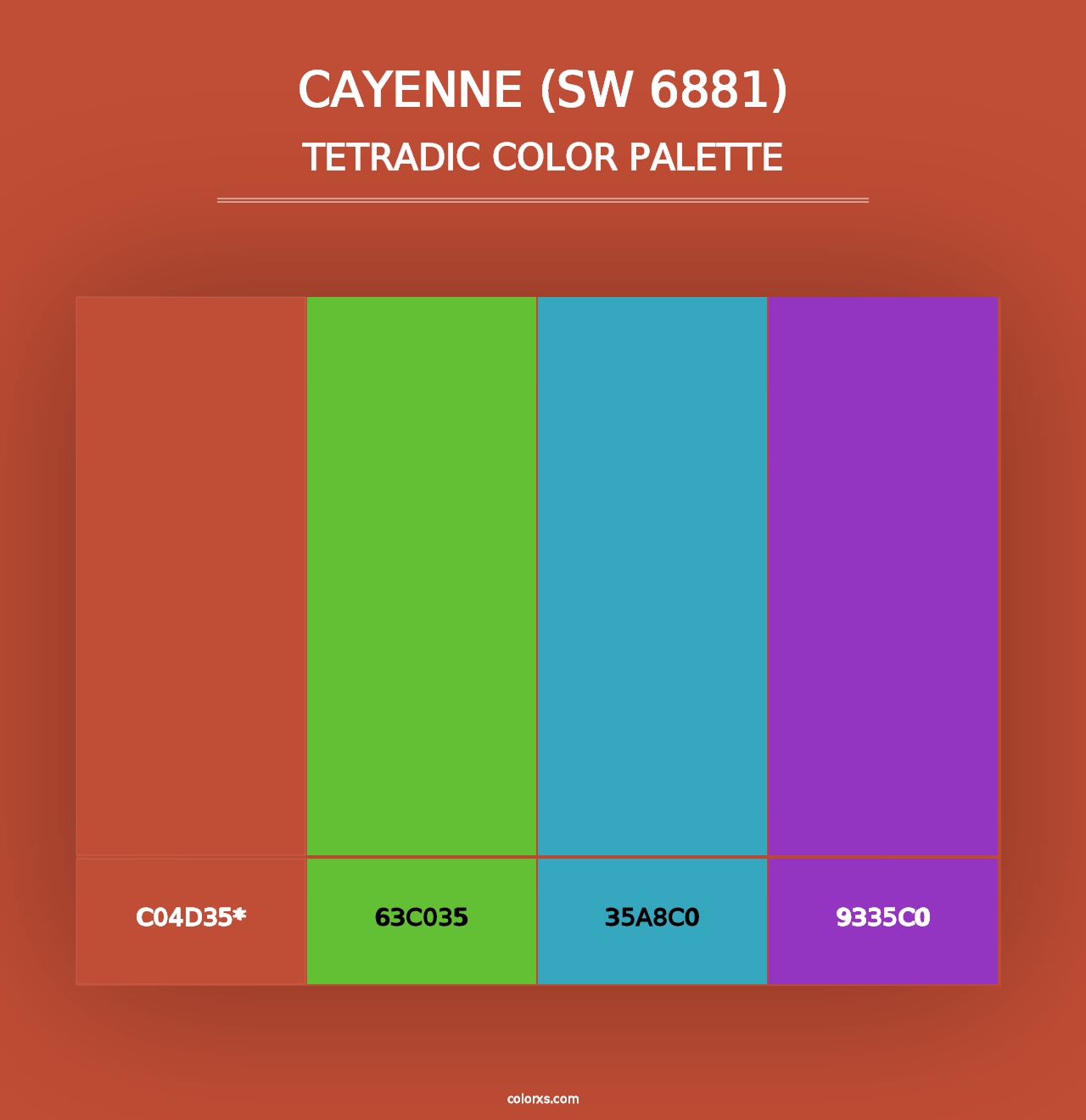 Cayenne (SW 6881) - Tetradic Color Palette