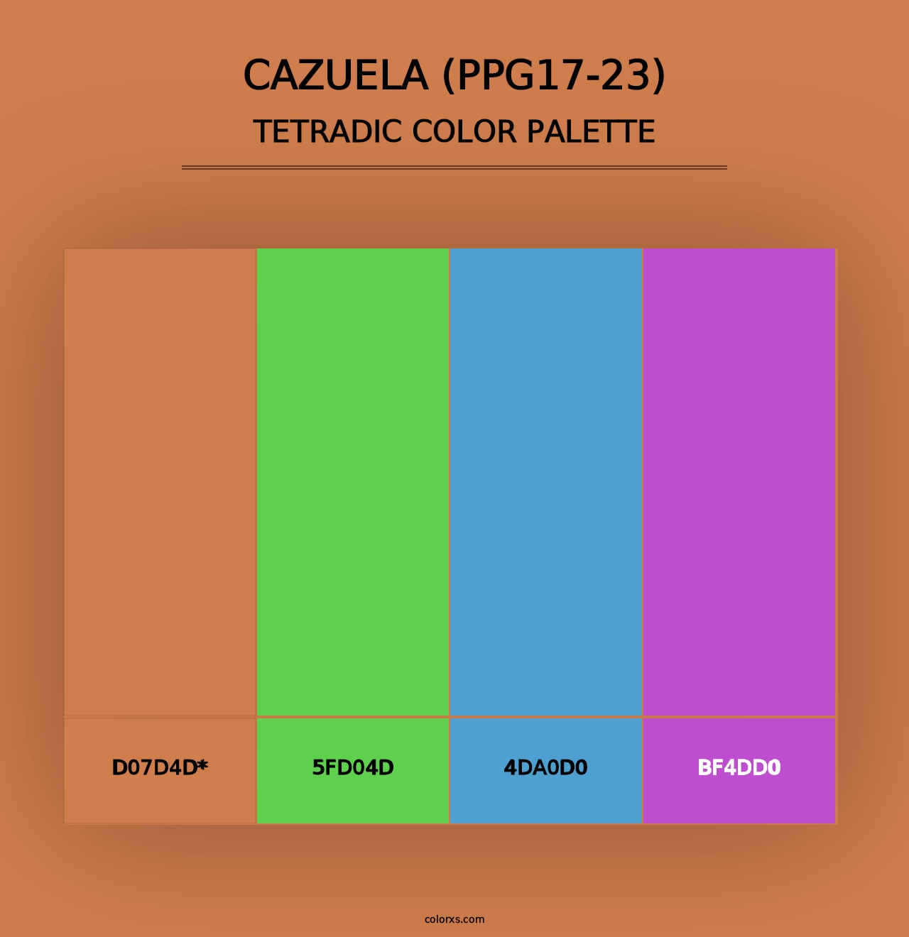 Cazuela (PPG17-23) - Tetradic Color Palette