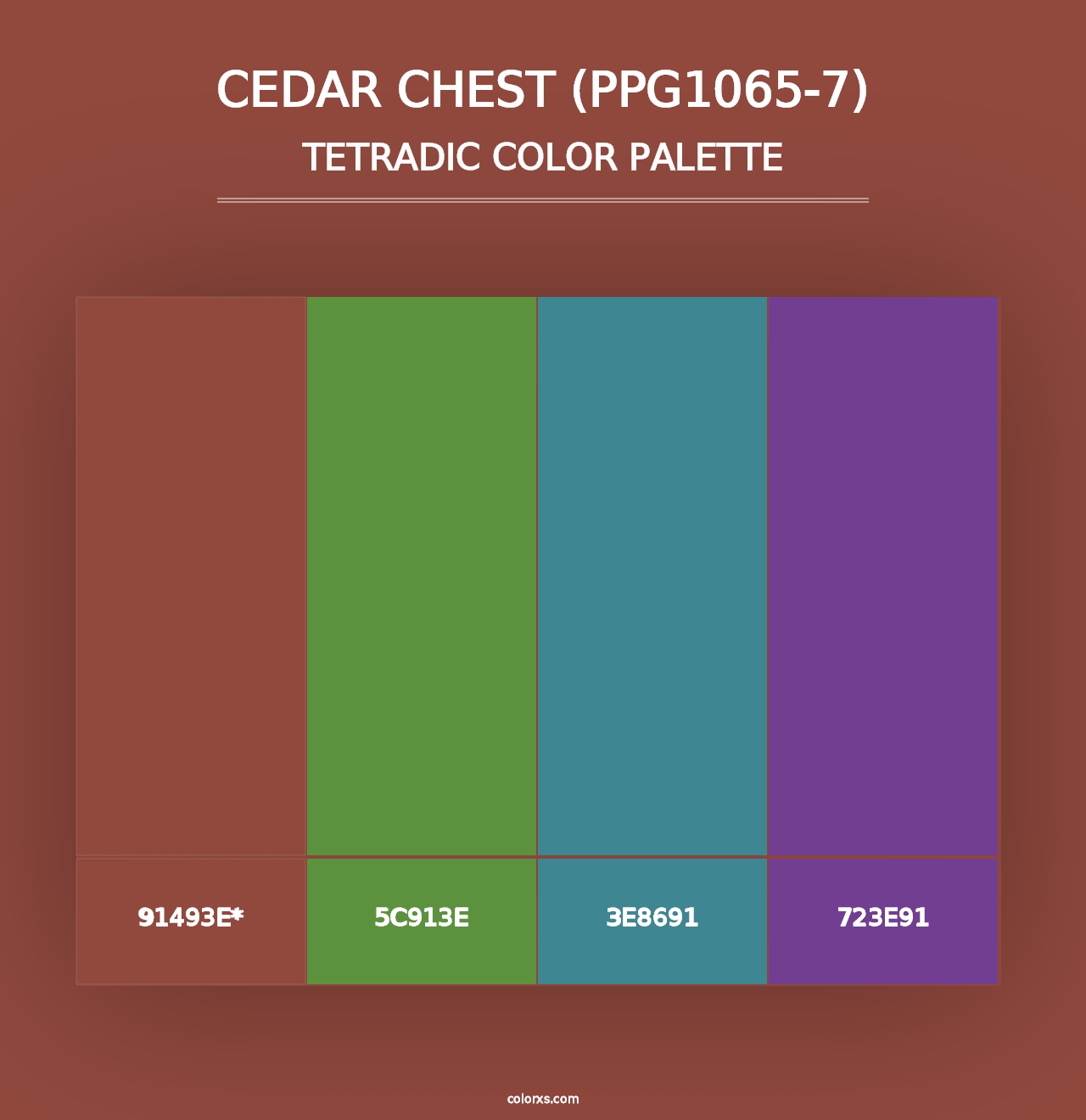 Cedar Chest (PPG1065-7) - Tetradic Color Palette