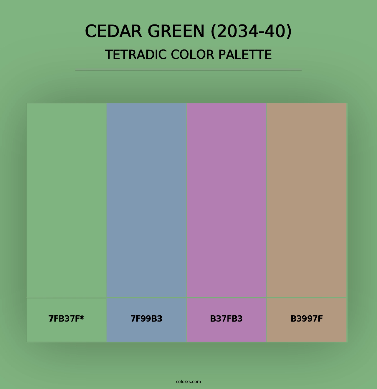 Cedar Green (2034-40) - Tetradic Color Palette