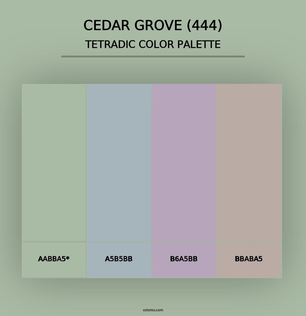 Cedar Grove (444) - Tetradic Color Palette