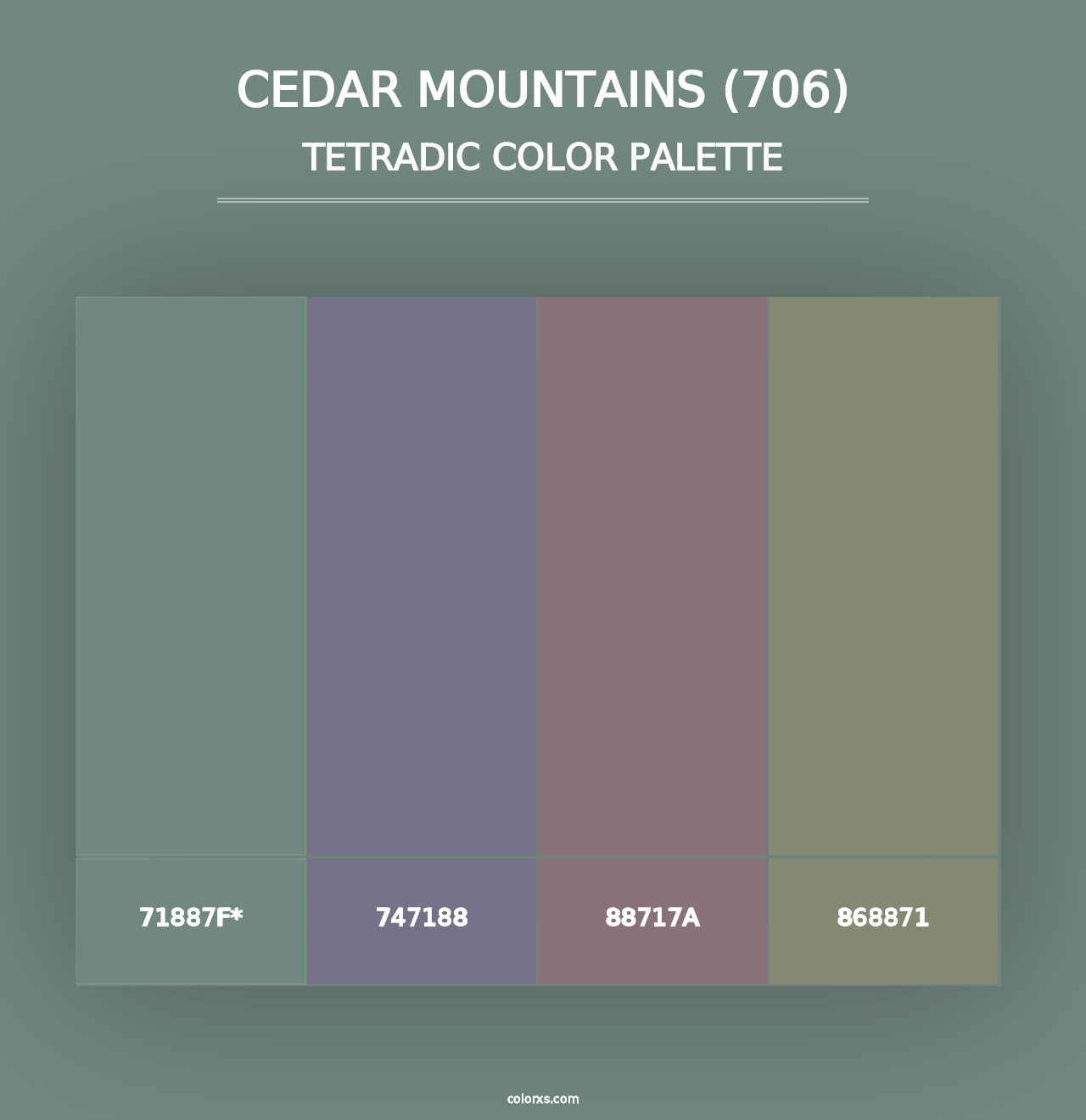 Cedar Mountains (706) - Tetradic Color Palette