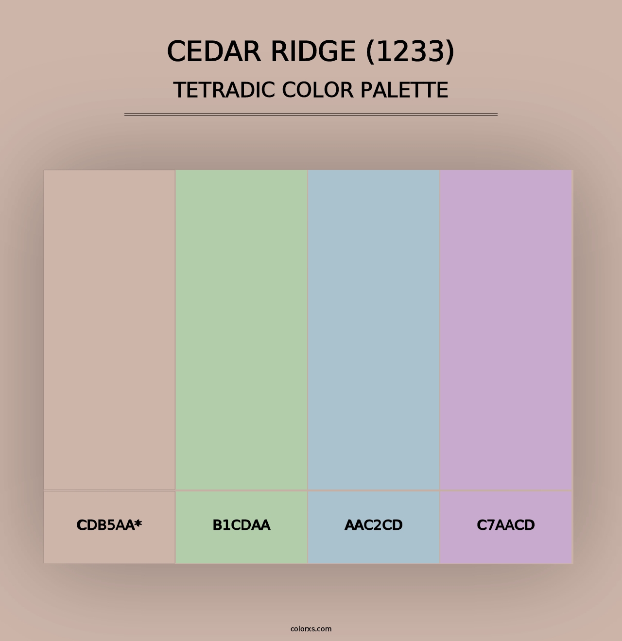 Cedar Ridge (1233) - Tetradic Color Palette