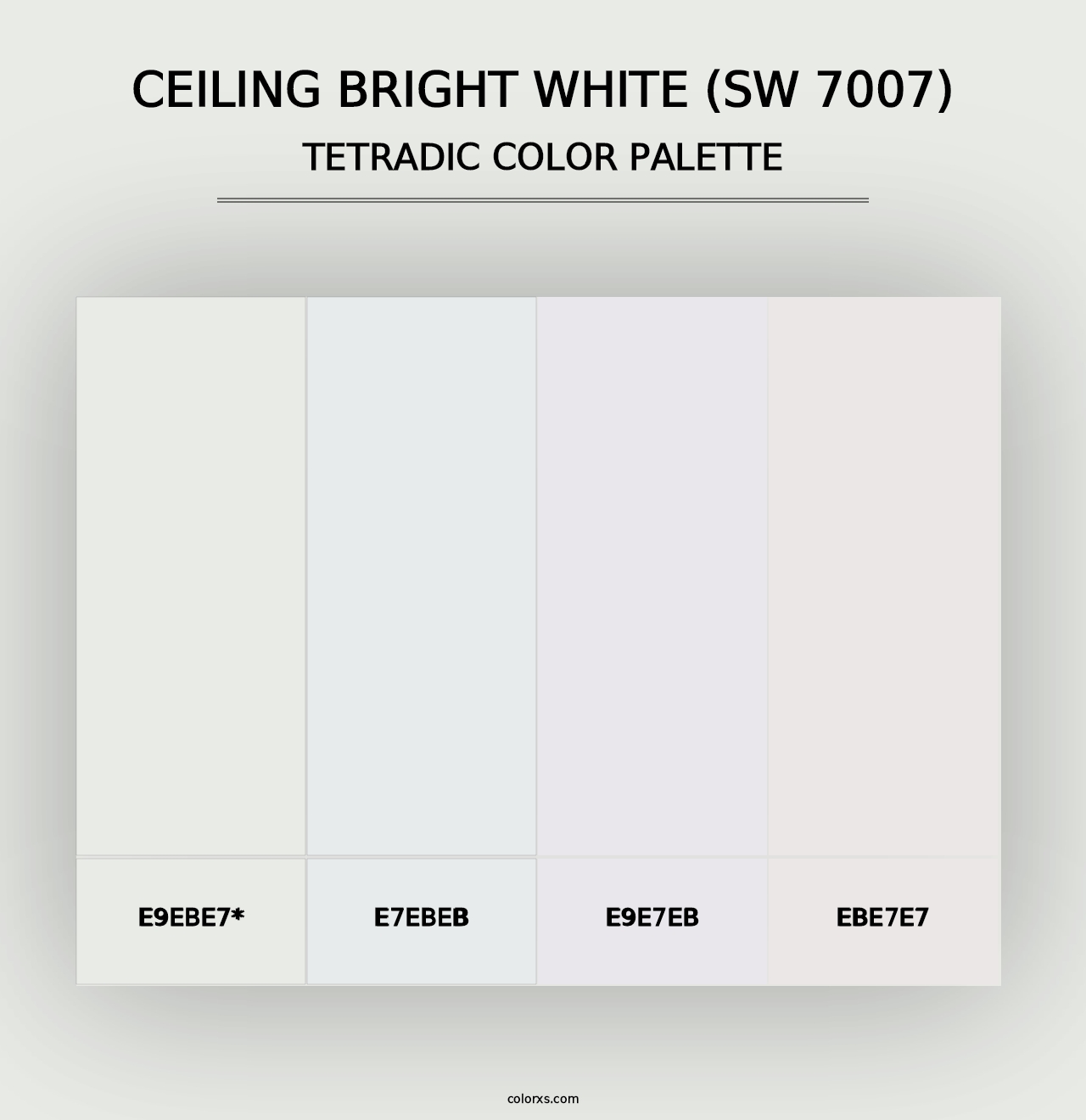 Ceiling Bright White (SW 7007) - Tetradic Color Palette