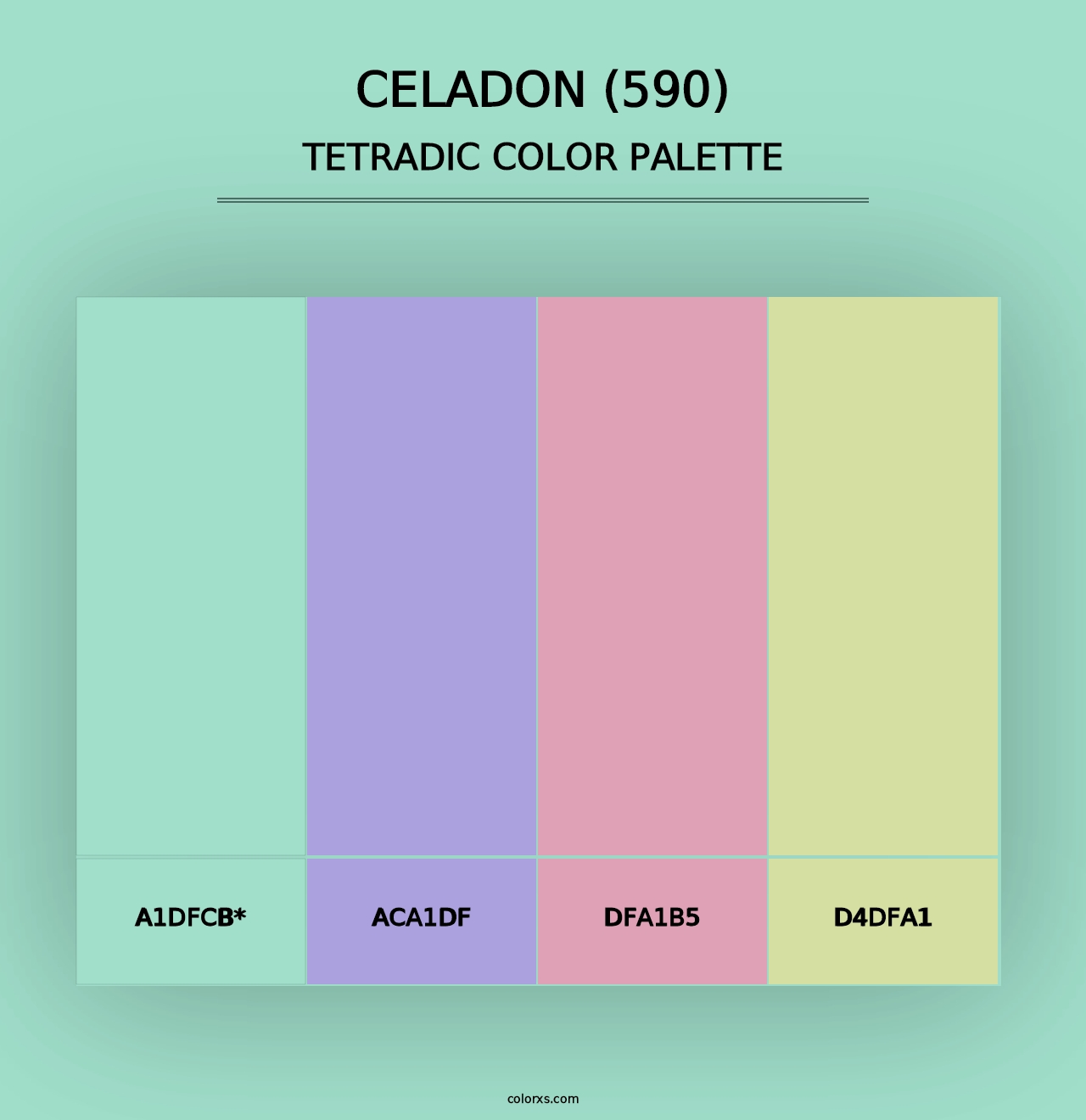 Celadon (590) - Tetradic Color Palette