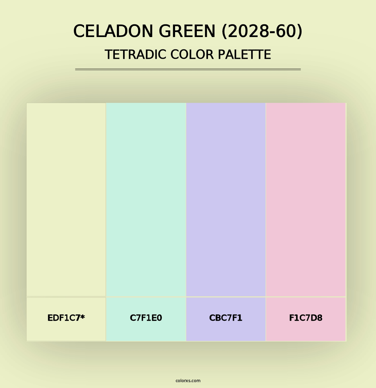 Celadon Green (2028-60) - Tetradic Color Palette